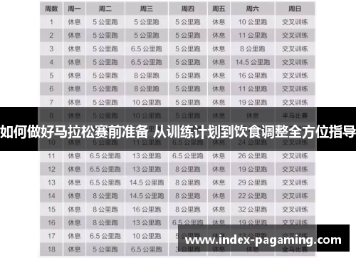 如何做好马拉松赛前准备 从训练计划到饮食调整全方位指导