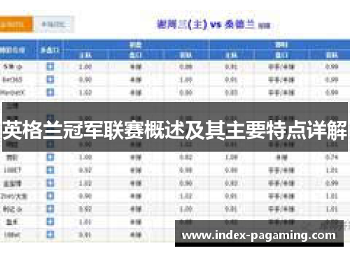 英格兰冠军联赛概述及其主要特点详解
