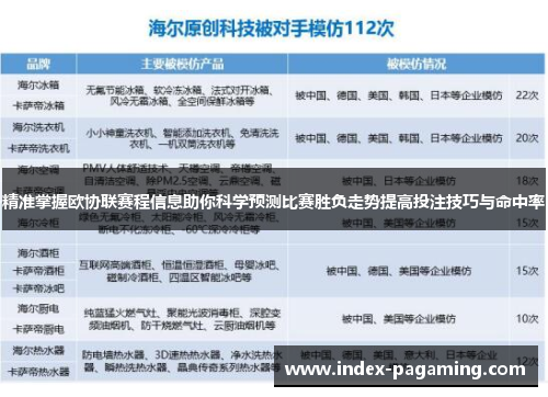 精准掌握欧协联赛程信息助你科学预测比赛胜负走势提高投注技巧与命中率